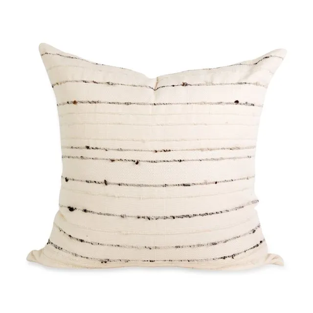 Carmen Pillow - Ivory with Grey/Ivory Stripes