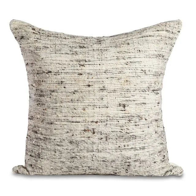 Medellin Pillow - Ivory with Grey Stripes