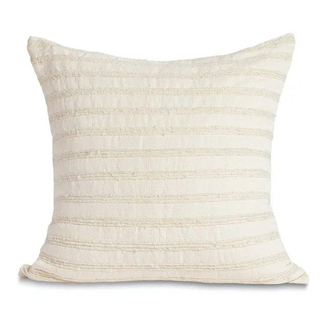 Cartagena Pillow - Ivory with Ivory Stripes