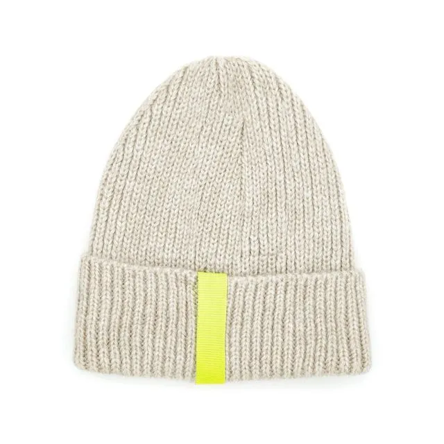 Klue Contrast Beanie - Beige and Yellow