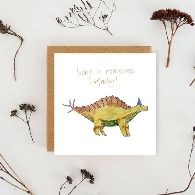Dinosaur pun birthday card