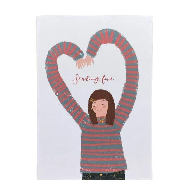 Sending love illustrated greeting card