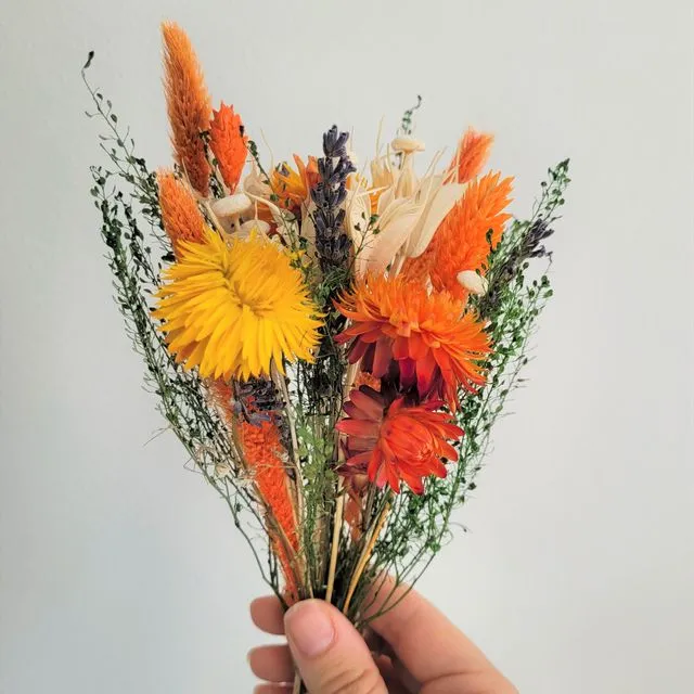 Dried Wildflower Bouquet - Orange