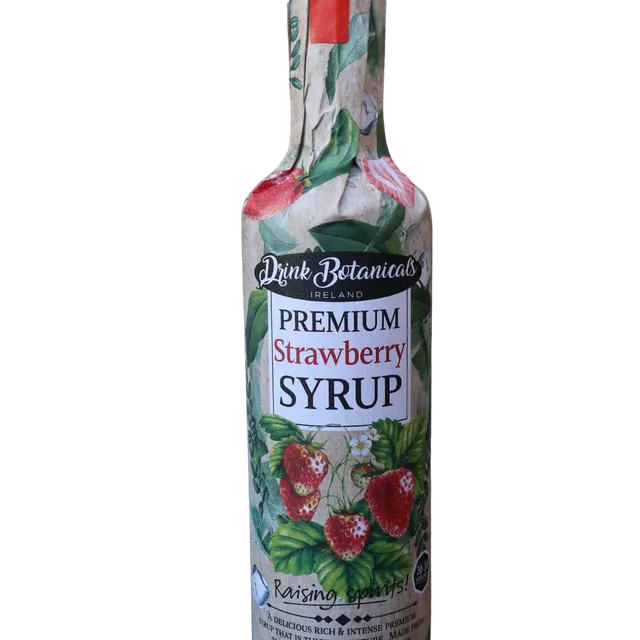 Premium Strawberry Syrup - Award-Winning - Natural Ingredients - For Cocktails, Homemade Drinks & More.