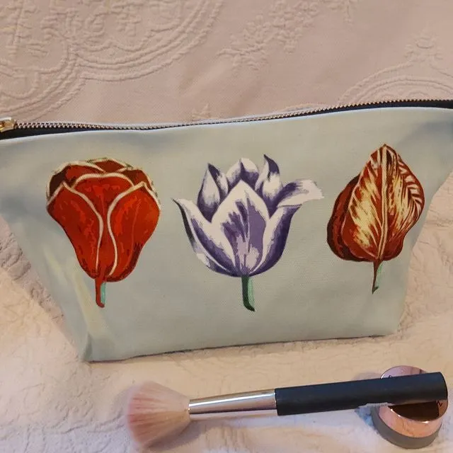 Antique Print Tulips Cosmetic bag