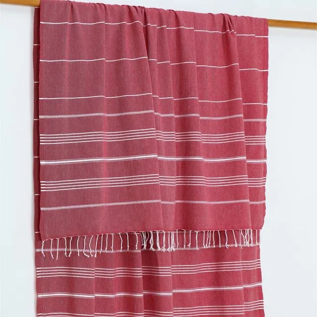 Trendy XL Hammam Beach Blanket, Red | 190 x 210 cm