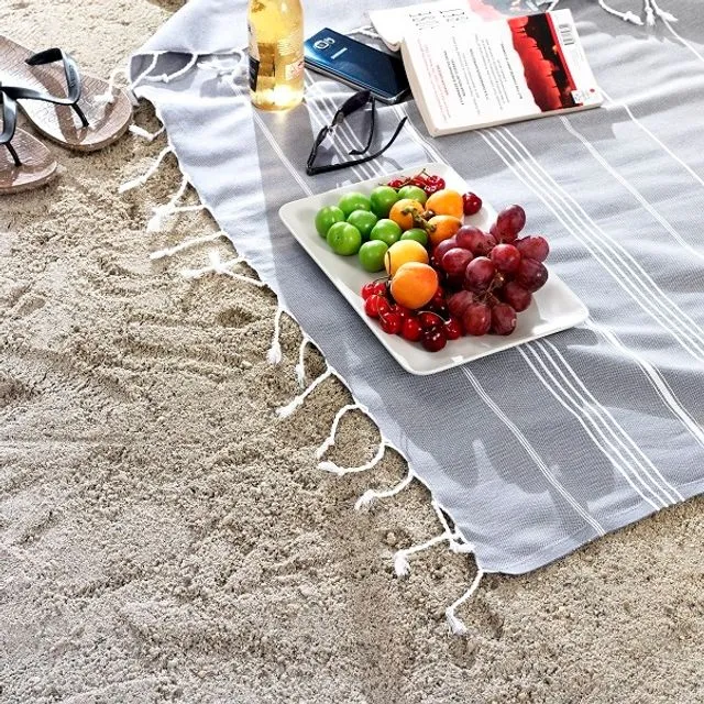 Trendy XL Hammam Beach Blanket, Smoke | 190 x 210 cm