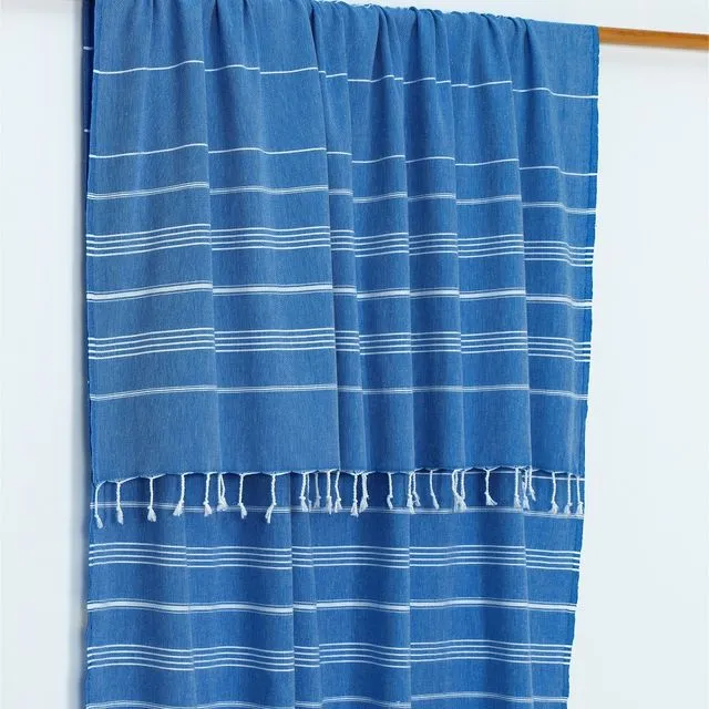 Trendy XL Hammam Beach Blanket, Blue | 190 x 210 cm