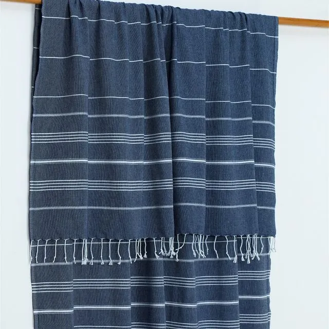 Trendy XL Hammam Beach Blanket, Denim | 190 x 210 cm