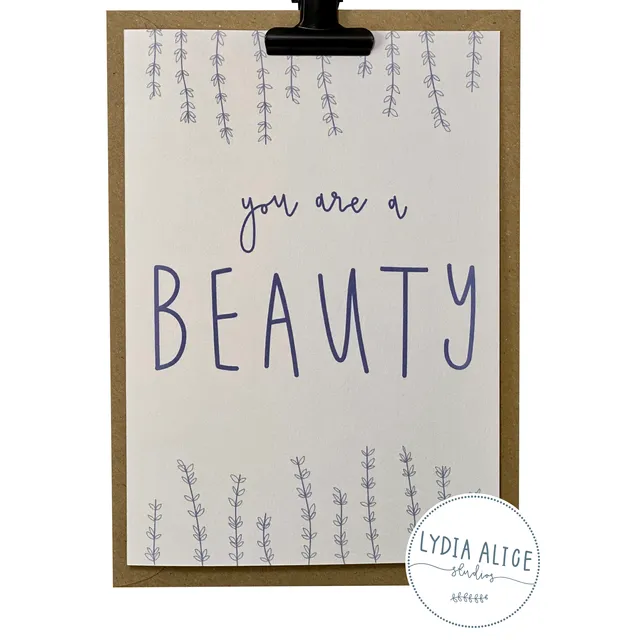 You Beauty Greetings Card | Eco Friendly | Valentines Card