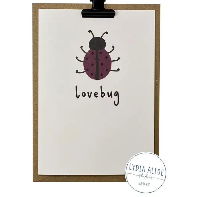 Lovebug Greetings Card | Eco Friendly | Valentines Card