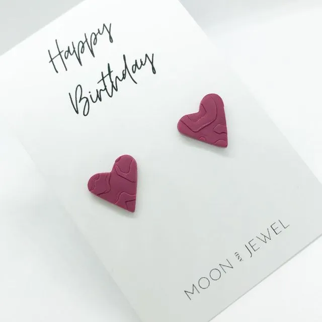 Birthday heart earrings