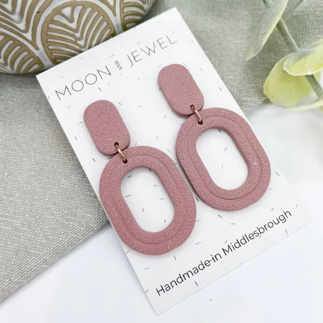 Polymer clay earrings pink