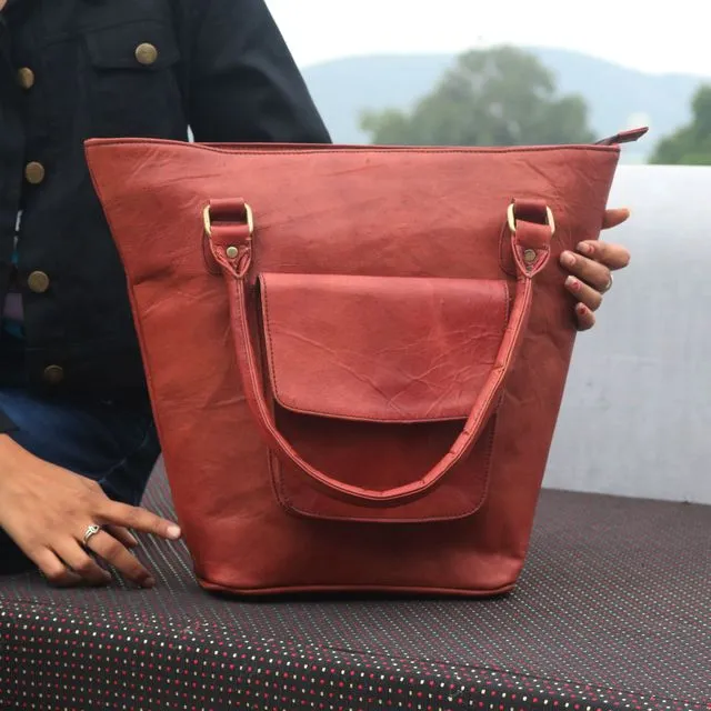 Small Leather Tote Bag.