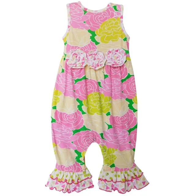 AnnLoren Boutique Spring Floral Baby Girls Ruffle Romper Onesie Holiday Infant Toddler Jumpsuit - BLOOM-ROMPER