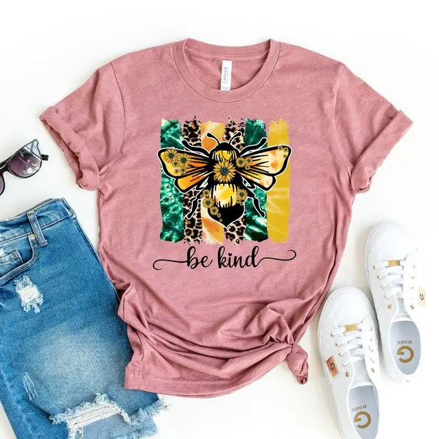 Bee Kind T-shirt, Humanity Gift, Awareness Top, Inspiring Shirts, Womens Happiness Shirt, Honeybee Tee, Spiritual Tshirt