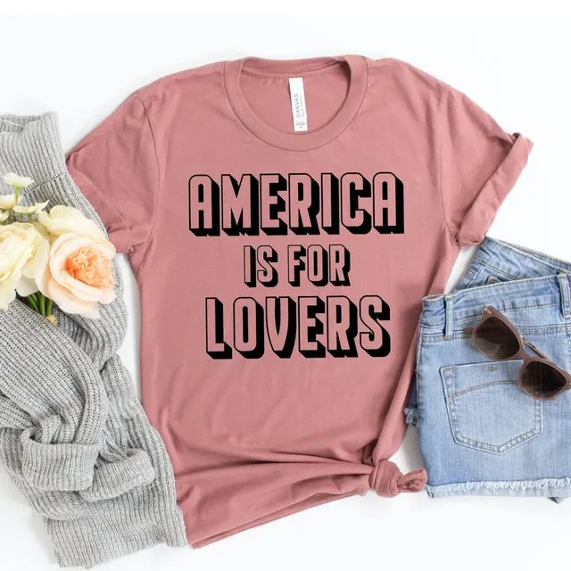 America Is For Lovers T-shirt, American Honey Shirt, Memorial day Tshirt, 4th of July Gift, Independence Day Shirts, Patriotic Top