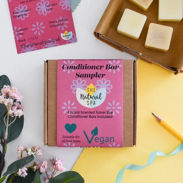 Floral Mini Conditioner Bar Sampler - gift set with 4 mini conditioner bars