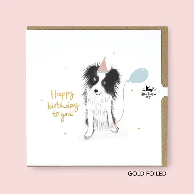 Collie Dog Birthday Card