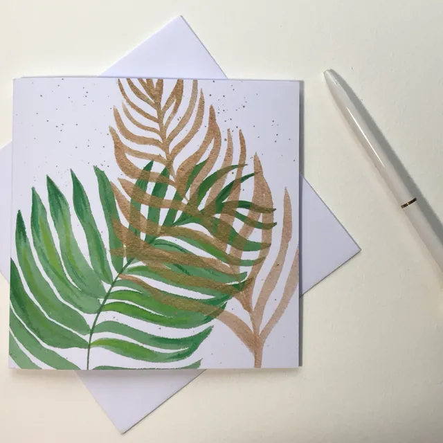 Green Palm Greetings Card