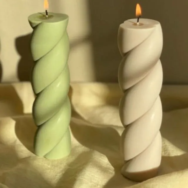 Marshmallow Shaped Pillar Candle Grey