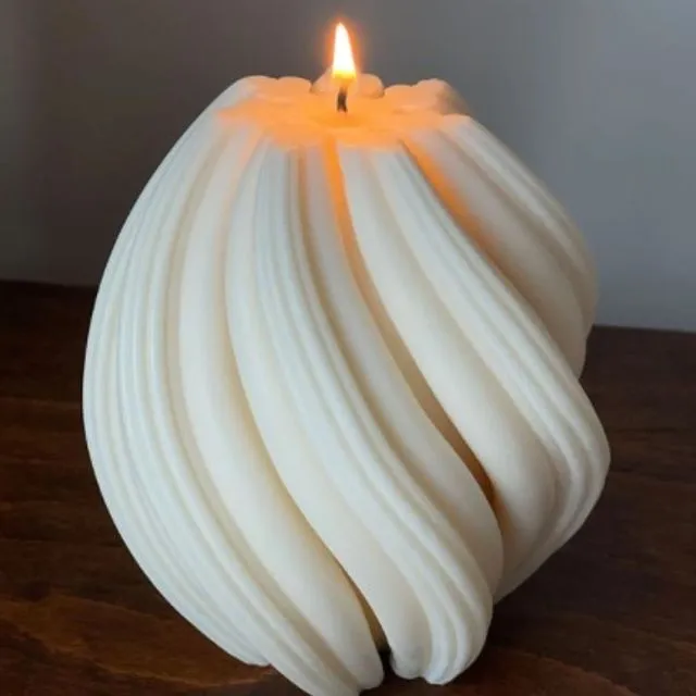 Swirl Scented Candle White