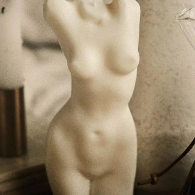 Tall Aphrodite Body Candle White