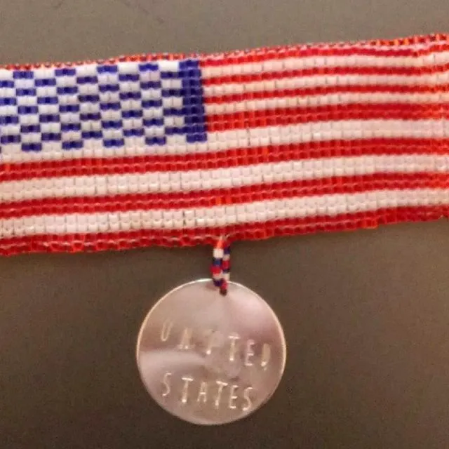 GO! United States Silver Charm Bracelet (Woven)