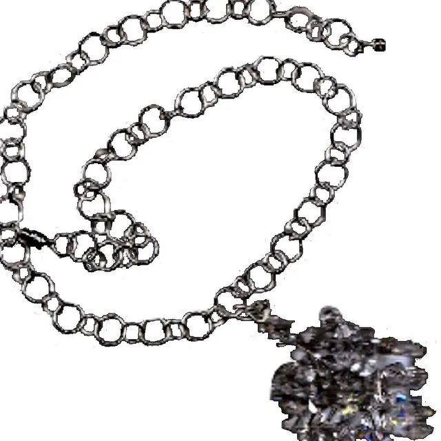 Ice Crystals Silvertone Pendant Necklace