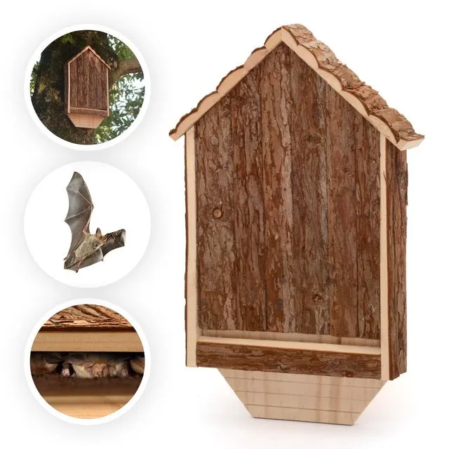 Natural Wood Bark Bat House Shelter