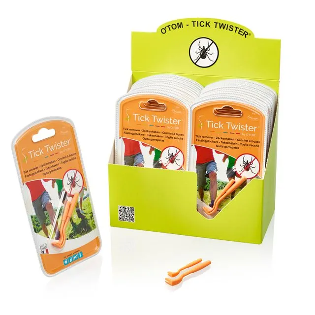 Display of 24 blisters with 2 orange tick removers Tick Twister®