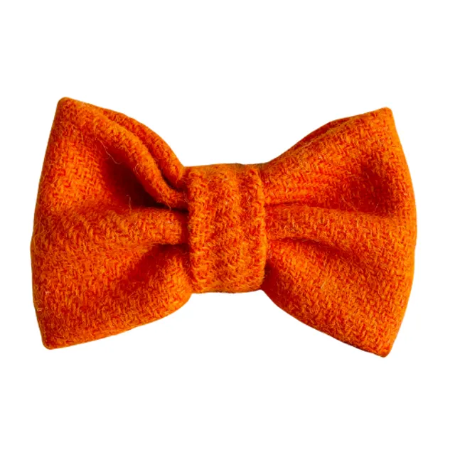 Harris Tweed Sunshine Orange Dog Bow Tie