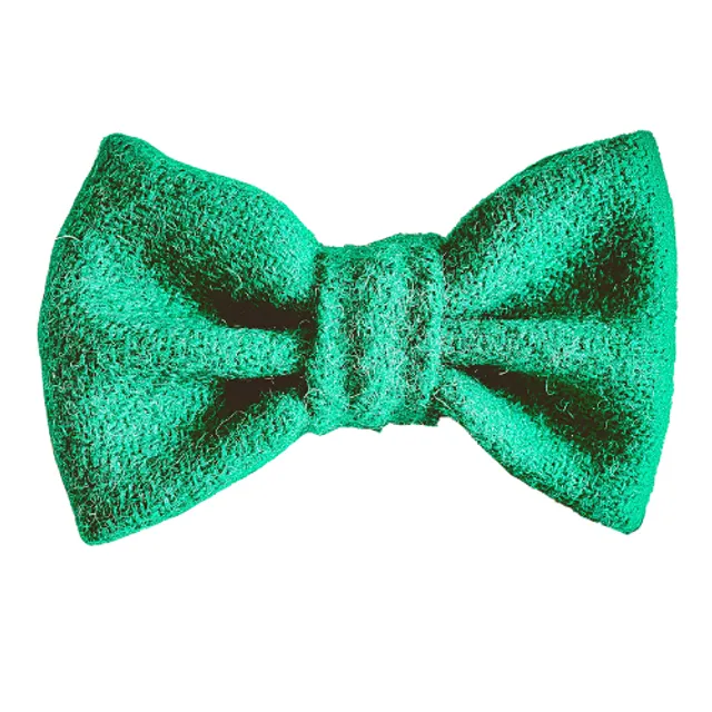 Harris Tweed Green Dog Bow Tie