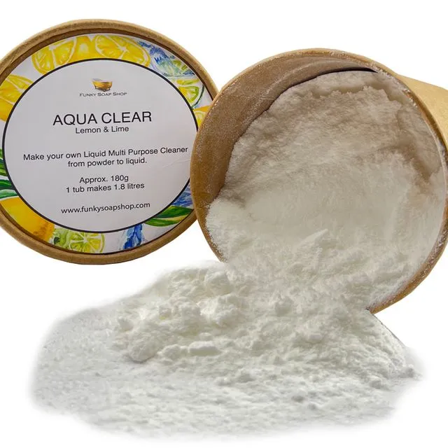 AQUA CLEAR, Powder to Liquid All Purpose Cleaning, Lemon and Lime, 180g