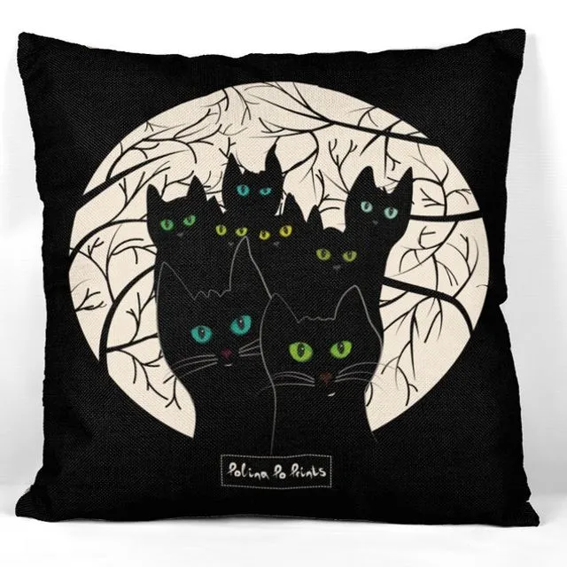 Witchy decor pillow cover. Cat mom gifts. Cat gift for cat lovers