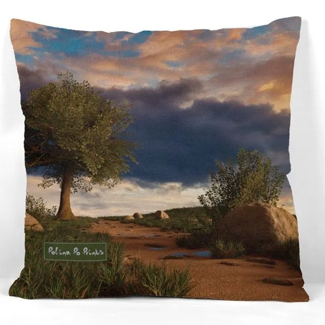 Lost Path Pillowcase. Tree Pillow Cover