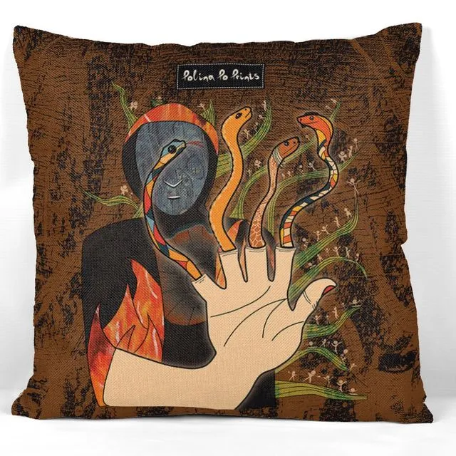 Pillow cover with snakes. Witchy Decor