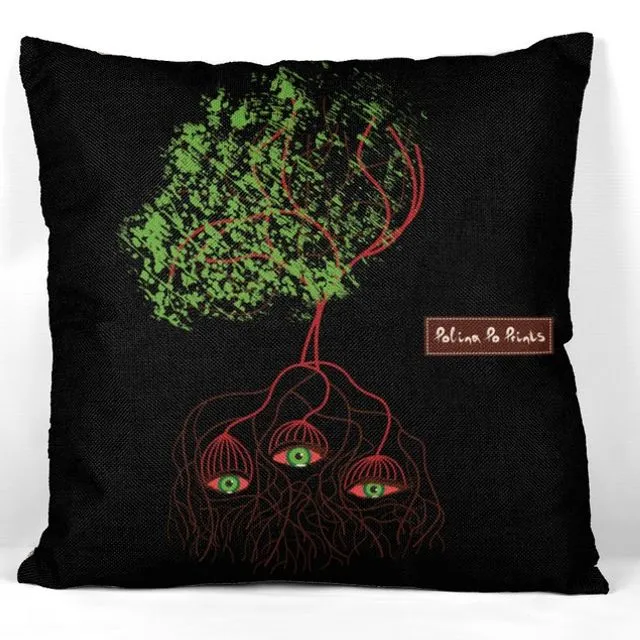 Eco witchy decorative pillowcase. Vascular Tree