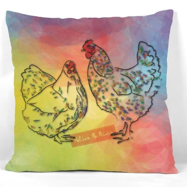 Funny Chicken Art on Easter Pillow Covers