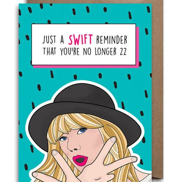 Taylor Swift No Longer 22 Birthday Card (Case of 6)