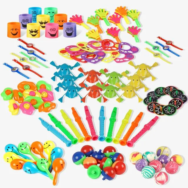 Pack of 120 assorted toys
