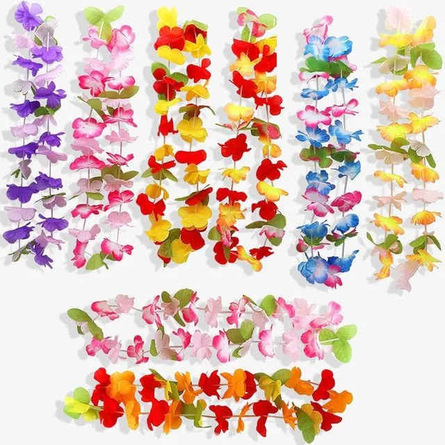 40 luau flower garlands