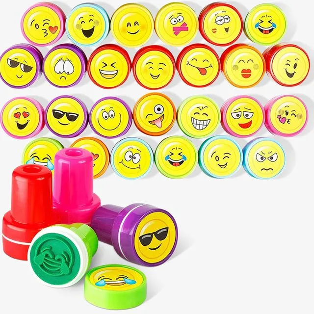 36 self-inking emoji stamps