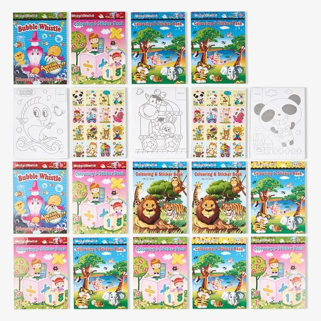 24 colouring & sticker books