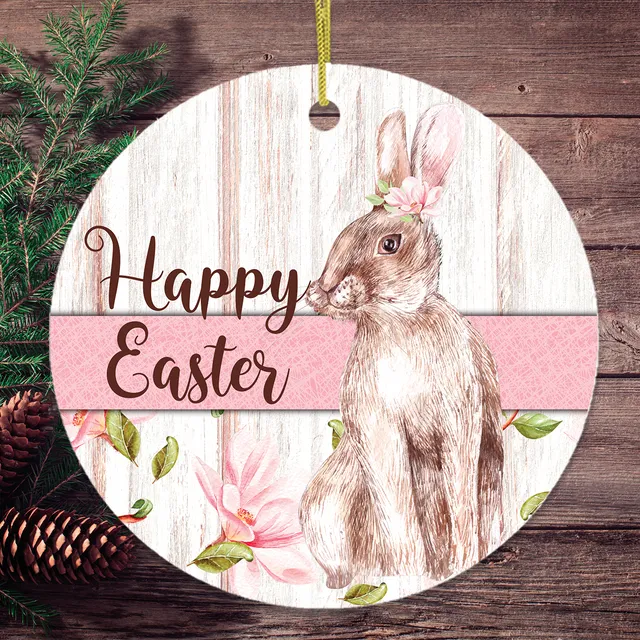 Happy Easter Bunny Ornament