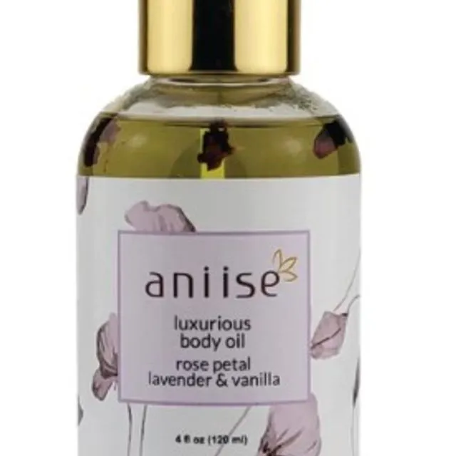 LUXURIOUS BODY OIL WITH ROSE PETAL - LAVENDER & VANILLA