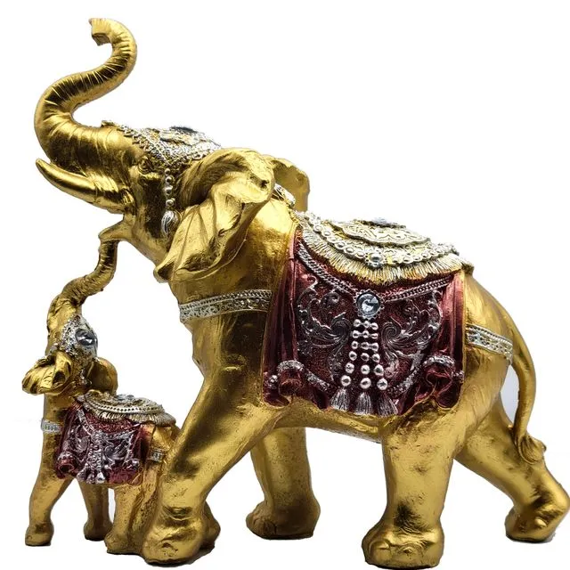 Dalax- Mama and Baby Elephant Collectible Statue, Lucky Figurines Perfect for Home Decor Office Xmas Decorations
