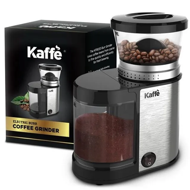 KF8020 Kaffe Electric Burr Coffee Grinder Strong, Durable Stainless Steel - 4.5 oz Capacity
