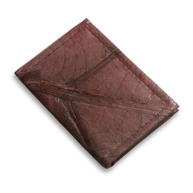 Leaf Leather Bifold Card Holder - Brown (Case of 4)