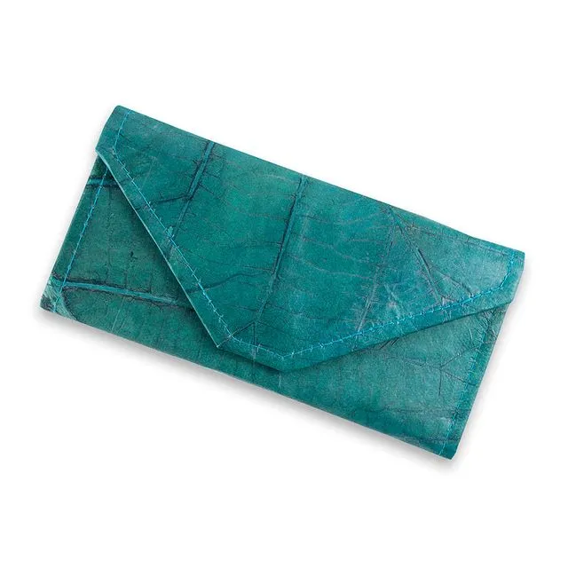 Teak Leaf Leather Women's Envelope Wallet - Teal (Case of 2)